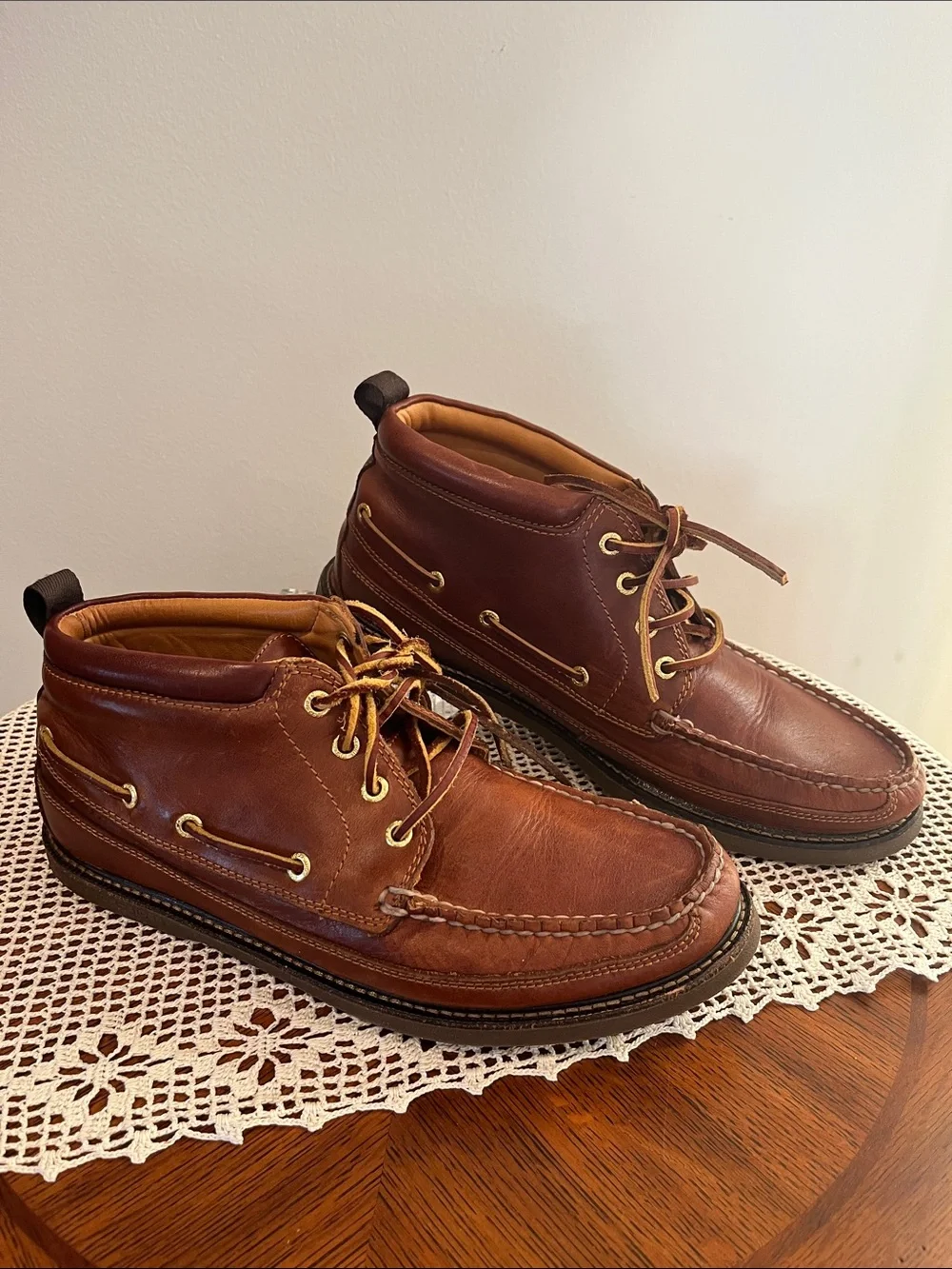 Sperry Gold Cup Top-Sider Full-Grain Leather Lace-Up Chukka Boots size 10.5
